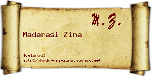 Madarasi Zina névjegykártya